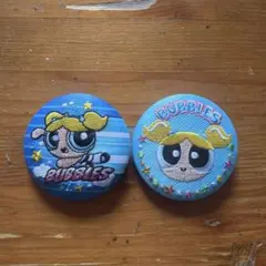 パワパフガールズ Bubbles 刺繍缶バッジ 2個セット