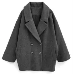 GRL フェイクウールチェスターコート　kz570 チャコール【新品未使用】