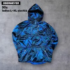 OBERMEYER90s総柄ナイロンアノラックパーカービッグL~XLサイズ