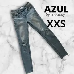 AZUL デニムパンツ レディース XXS ダメージ加工 コットン99%
