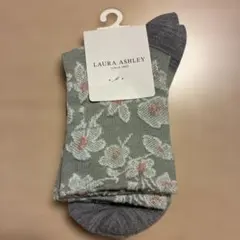 ✨新品✨LAURA ASHLEY 花柄ソックス グレー