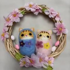 ハンドメイド　リース　春　桜　インテリア