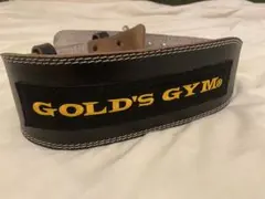 GOLDS GYM ゴールドジム ブラックレザーベルト トレーニングベルト