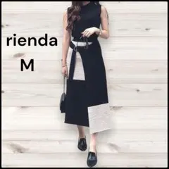 rienda リエンダ バイカラー ラップシルエットワンピース M