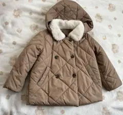 Petit main ベージュ ダウンコート フード付き　110センチ