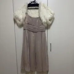 callas キャミワンピース ドレス ＋ ラビットファー ボレロ セット