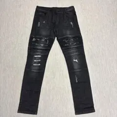00s】ブラックスキニーデニム ジッパーポケット付き - メルカリ
