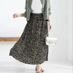 美品　fifth 低身長　レオパードプリーツスカート　Ｕ150