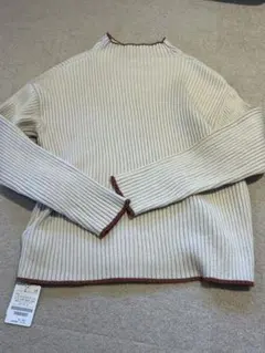 アイボリーリブ編み長袖セーター　新品タグ付き　フリークスストア