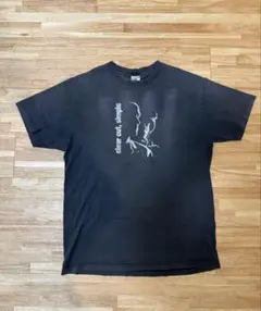 90sアートTシャツ　バンT ビンテージ　フェード　黒　スミクロAAAボディ　L