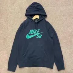 【R639】 NIKE パーカー プルオーバー サイズM ネイビー 紺