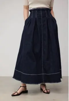 AZUL BY MOUSSY ジップアップデニムフレアスカート