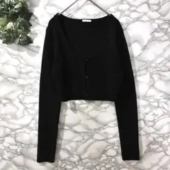 GU ブラック クロップドカーディガン Lサイズ ジーユー
