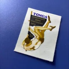 4721 外国切手 トンガ 1974年 スポーツ 変形 シール式切手 1種