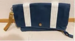 ネイビー スエード風 トートバッグ　クラッチバッグ