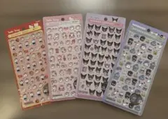 ボンボンドロップシールミニ　４枚 ⭐︎キティ（レッド•ピンク）クロミ•はぴだんぶい