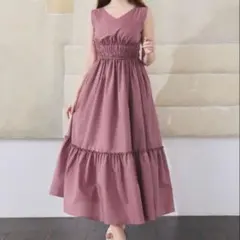 美品✨ピンクハウス ティアードワンピース マキシ丈 フリル 赤 Aライン