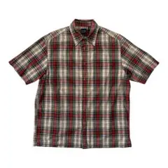 90s OLD GAP タータンチェック ボックスシャツ 紺タグ XS