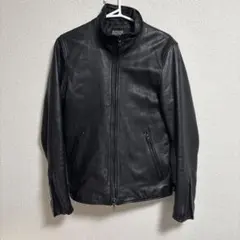 ブラック レザー シングルライダースジャケット