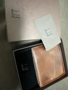 dunhill 二つ折り財布 ブラウン/グリーン　マネークリップ