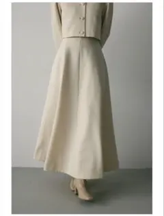 【STYLEMIXER】ハイウエストフレアスカート IVOY/Sサイズ