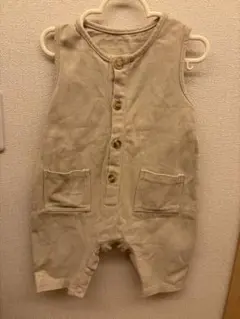 韓国子ども服　ベージュロンパースセット