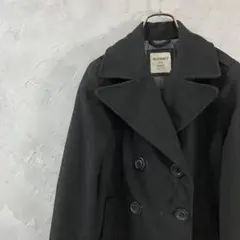 OLD NAVY コート　ダブルボタン　シンプル　無地　ウール　黒　S HD13