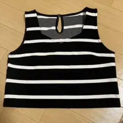 ストライプ　クロップド　タンクトップ