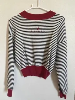 ニット ボーダー 赤 黒