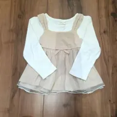 重ね着風チュニック　女の子　長袖