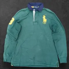ポロラルフローレン ビッグポニー 長袖ポロシャツ 緑色系　メンズXS