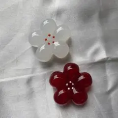 花形箸置き 赤と白 2個セット