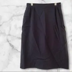 ✨１点物✨ネイビー タイトスカート ひざ丈スカート シンプル 無地 ボトムス