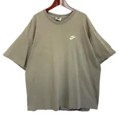 メキシコ製 NIKE ナイキ 刺繍 スウッシュ 半袖 Tシャツ カーキ XL