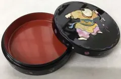茶道具　香合　「青貝唐子」　高岡漆器　貢山作(武蔵川建三)　栞　共箱S148KG