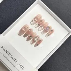 ネイルチップセット クリアストーン付き