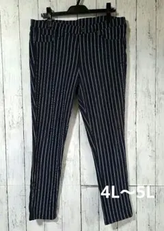 大きいサイズ4L Re-j ストレッチスキニーパンツ 紺