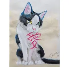 猫 アクリル画 原画 ドローイング - メルカリ