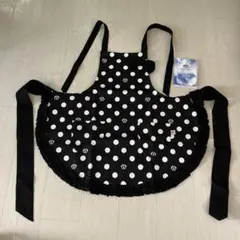 水玉模様フリル付きエプロンShuku Cocoro未使用黒