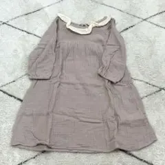 【tete a tete】フリル襟ワンピース 80cm くすみピンク