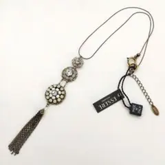 新品/未使用 イタリア製 ラインストーン＆ファセットカット ホワイト系ネックレス