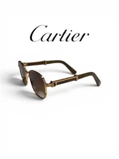 Cartier ゴールド ブラウン サングラス 紫外線カット ケース付きのサムネイル