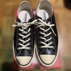着用1回 光沢ブラックレザーオールスター定価 ¥19,250 コンバース