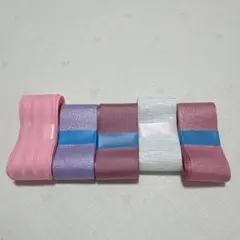 158グログランリボン 5色セット 各2m ハンドメイド資材 まとめ売り リボン