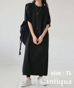 最終値下げ✨️antiqua✨️裏毛半袖ワンピース《完売品》￥4950→