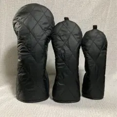 キルティング黒ダイヤ柄ヘッドカバー D1.FW1.UT1 計3個セット