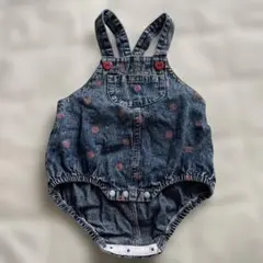 futafuta　デニムいちご柄サロペット　オーバーオール　　　バースデイ