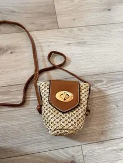 編み込みデザイン ミニショルダーバッグ