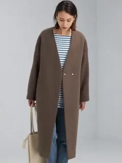 極美品 EX FINE リッタイ スリーブ ノーラペル コート