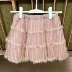 メゾピアノ　ピンク　レース　フリル　スカート 120cm